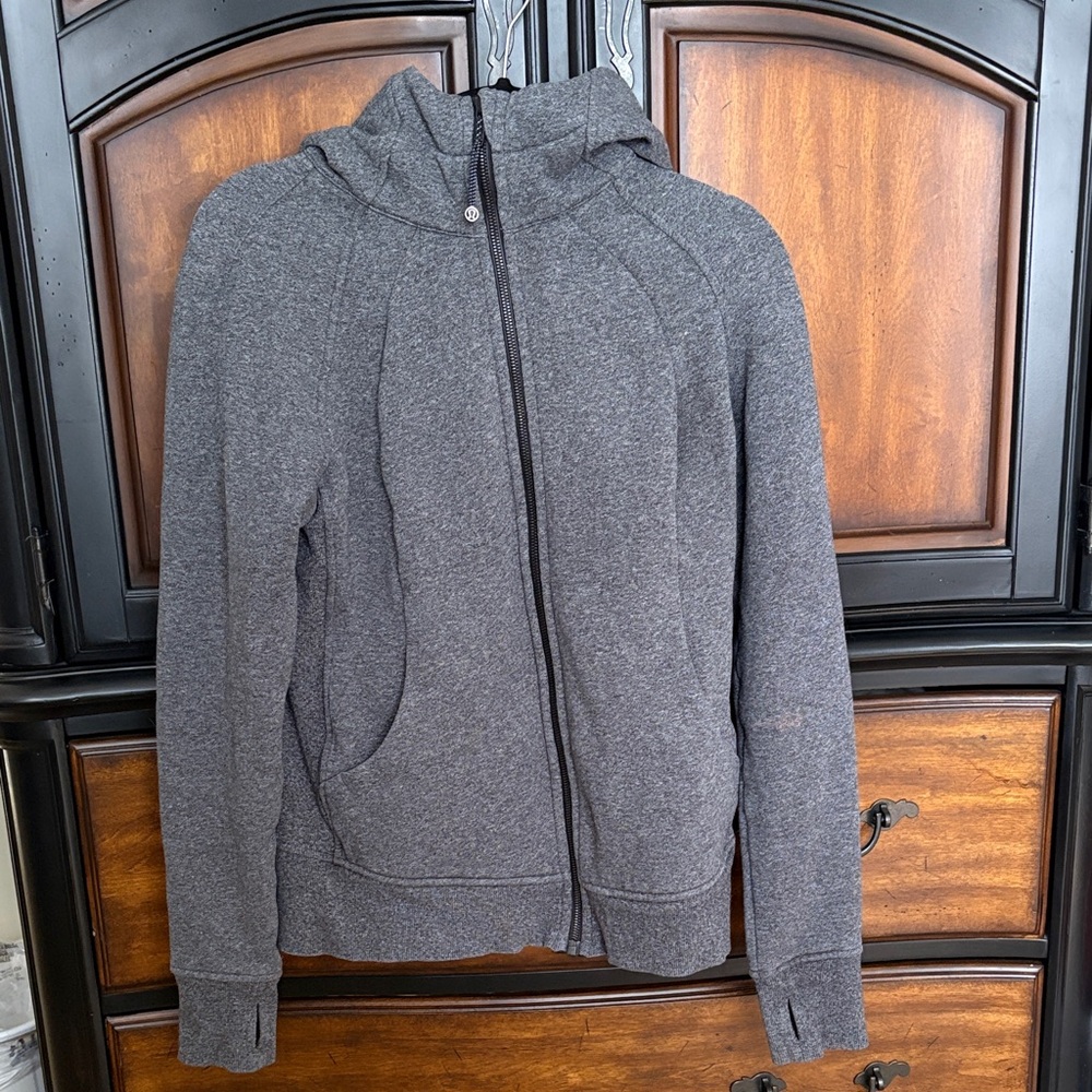 LULULEMON Full-Zip Gray Hooded Jacket Sz 10.